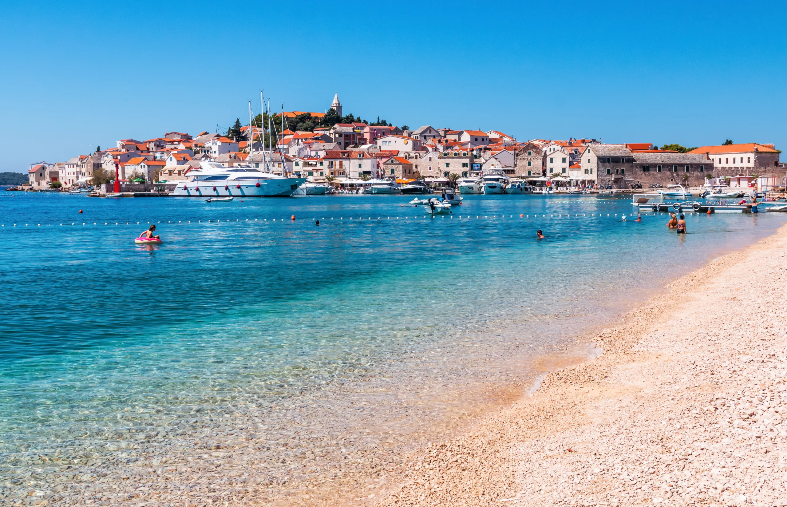 One of Croatia’s famous pebble beaches