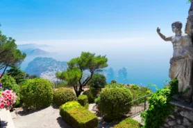 View of the sea and garden from Anacapri plateau