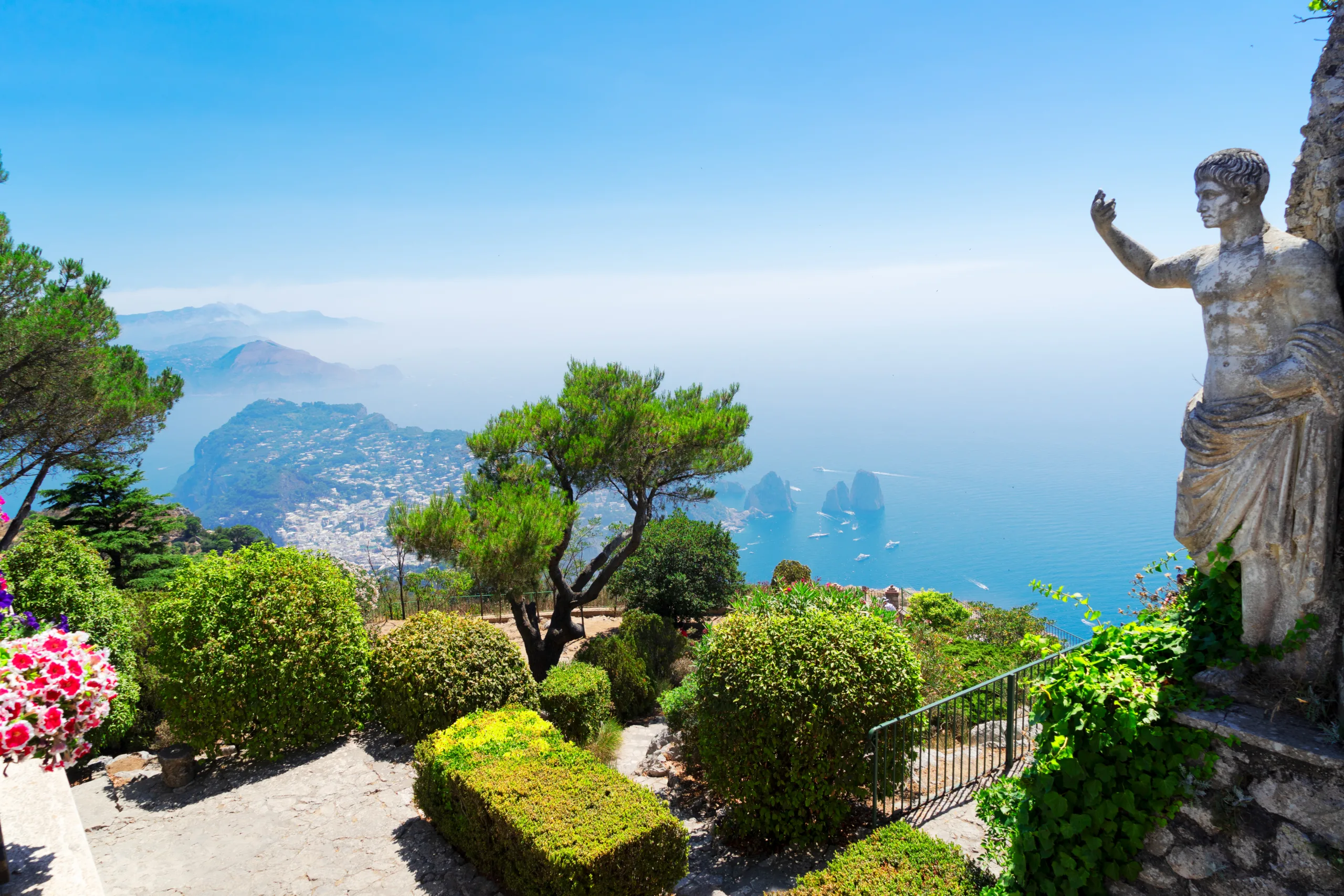 View of the sea and garden from Anacapri plateau