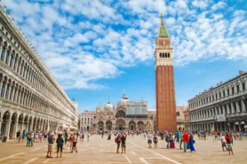 People walking around in Piazza San Marco