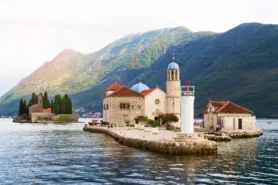 Our Lady of the Rocks, an island constructed of sunken ships