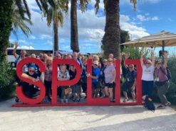Real traveller photo of group smiling in Split