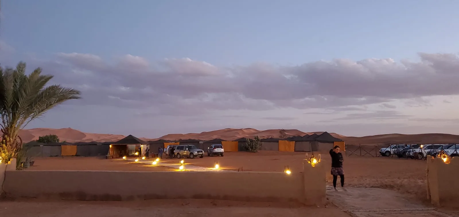 Real traveller photo of tent camp in desert
