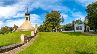 Monument of peace in memory battle of Slavkov Austerlitz battleground during Napoleonic wars in 1805