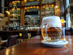 Prague Czech Repubublic A glass of beer in authentic atmosphere