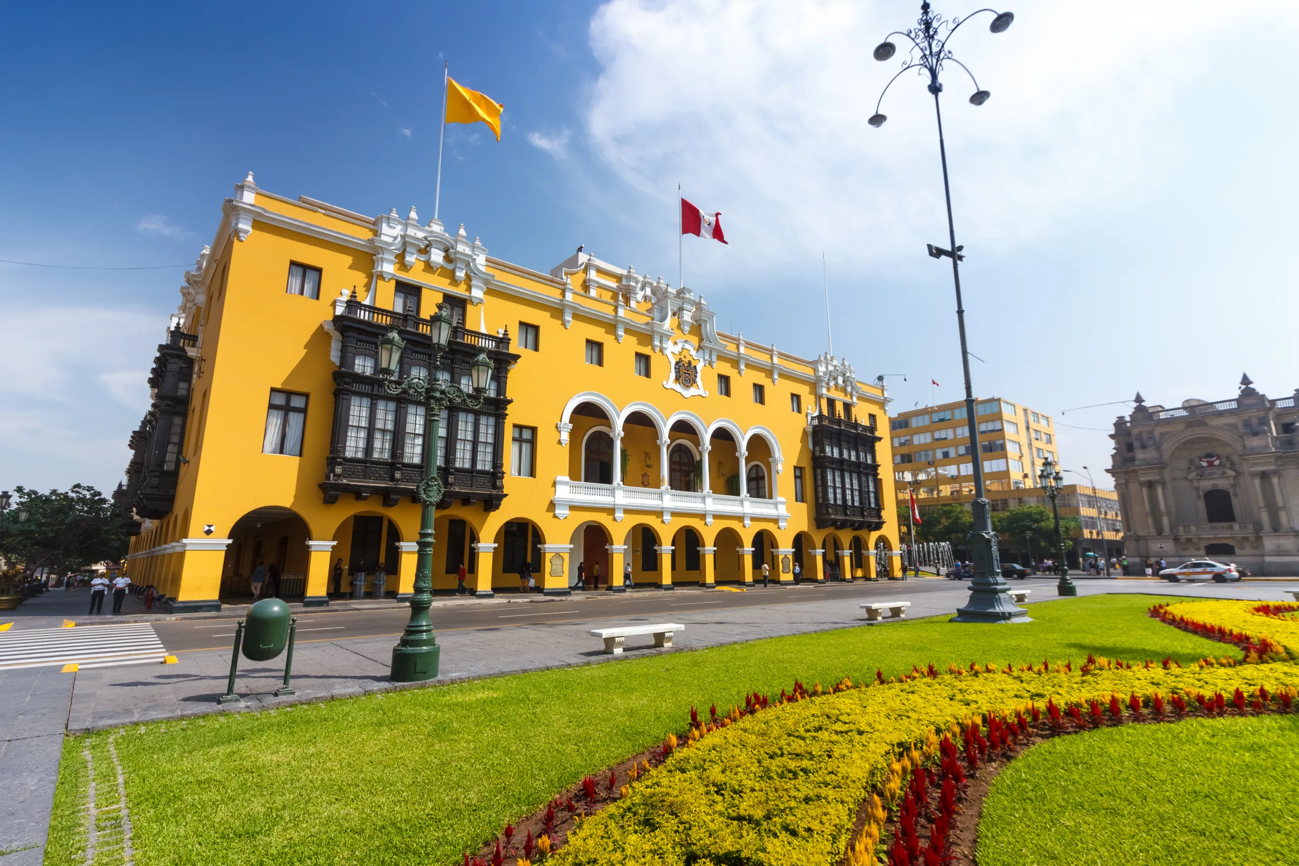 Lima, Peru: The Municipal Palace Of Lima Is Located In