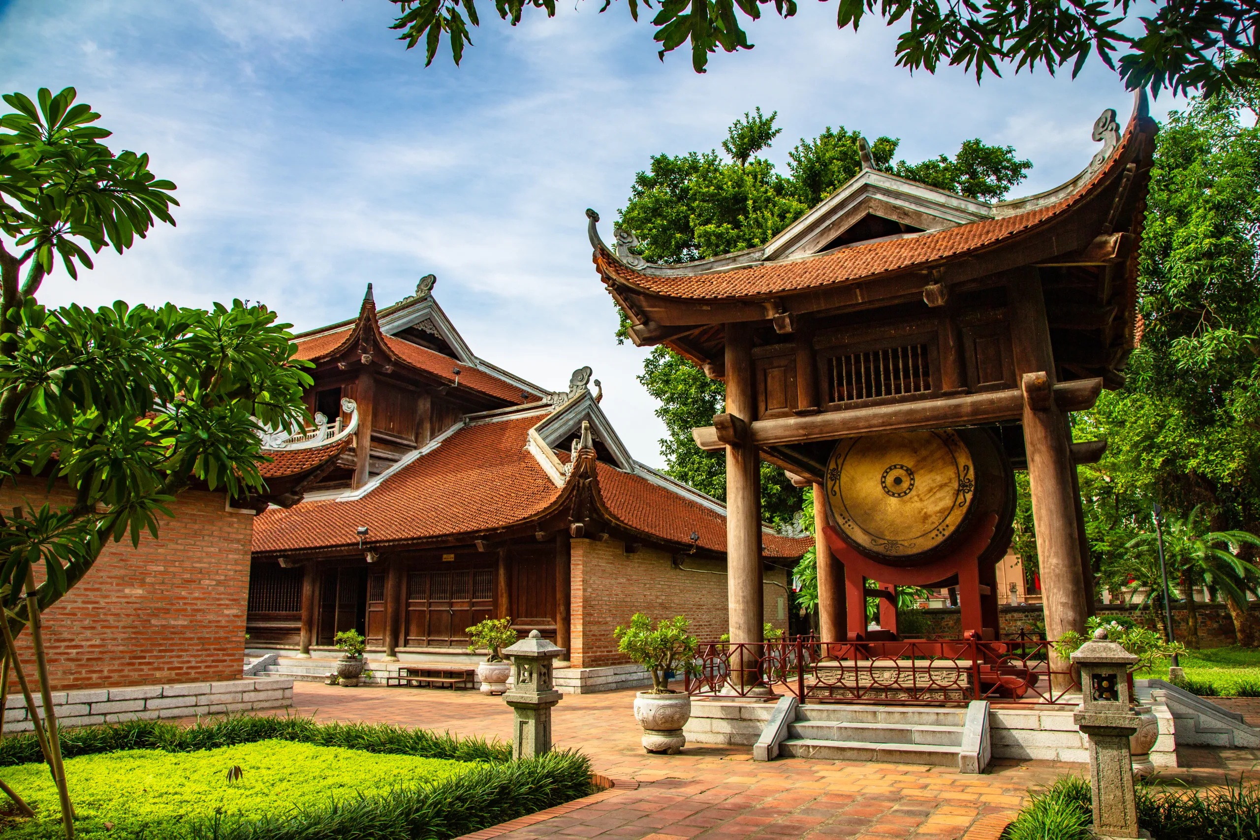 Drum Tower In The Temple Of Literature Hanoi Veitnam
