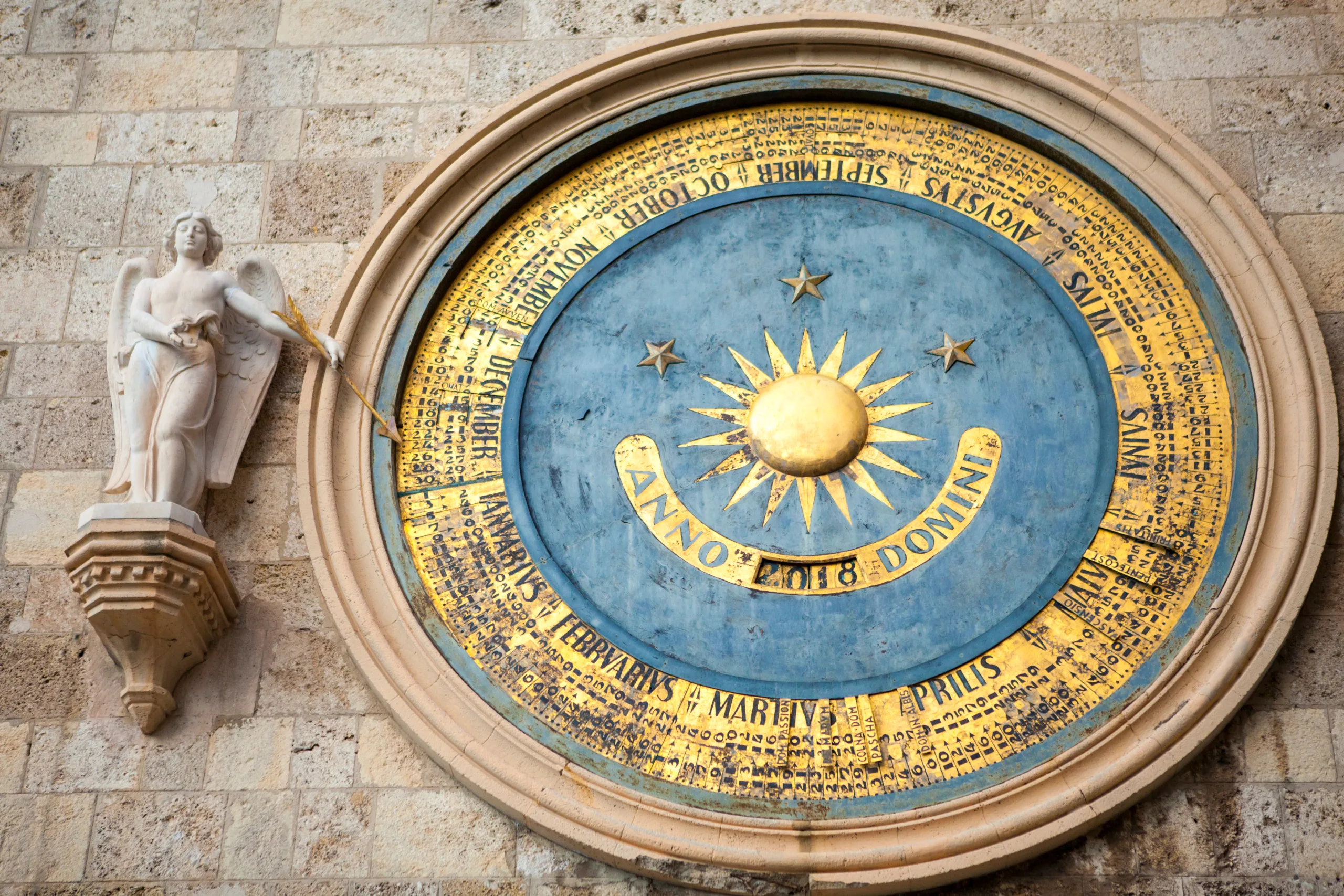 Ancient Eternal Astronomical Clock Of The Cathedral Of Messina With