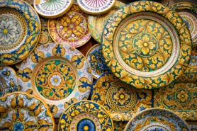 Sicilian Handicraft, Typical, Dishes, In, Erice, Sicily