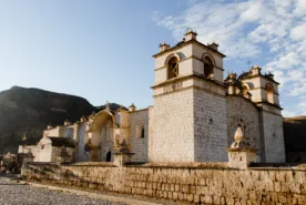 Immaculate Conception Church In Yanque, Peru At Dawn