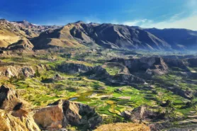 Stepped Terraces In Colca Canyon In Peru.