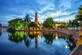 Panoroma View of The Oldest Temple In Tran Quoc Pagoda