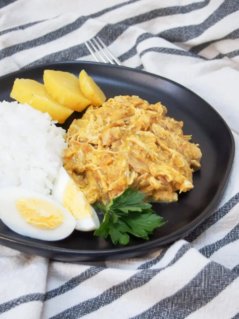 Aji de Gallina on a table in Peru