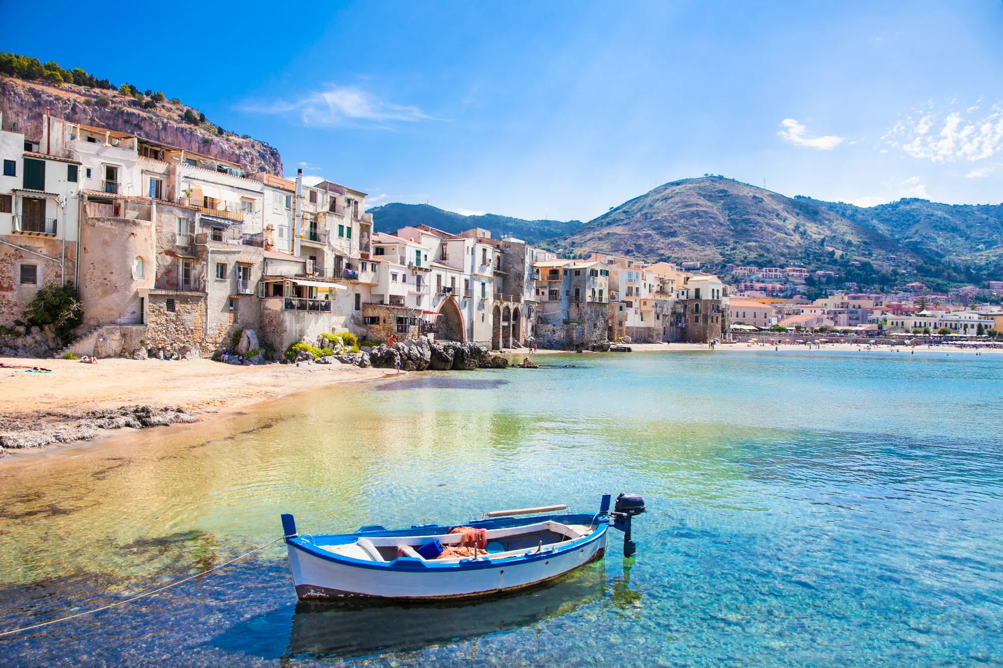 Boat on beach in Sicily