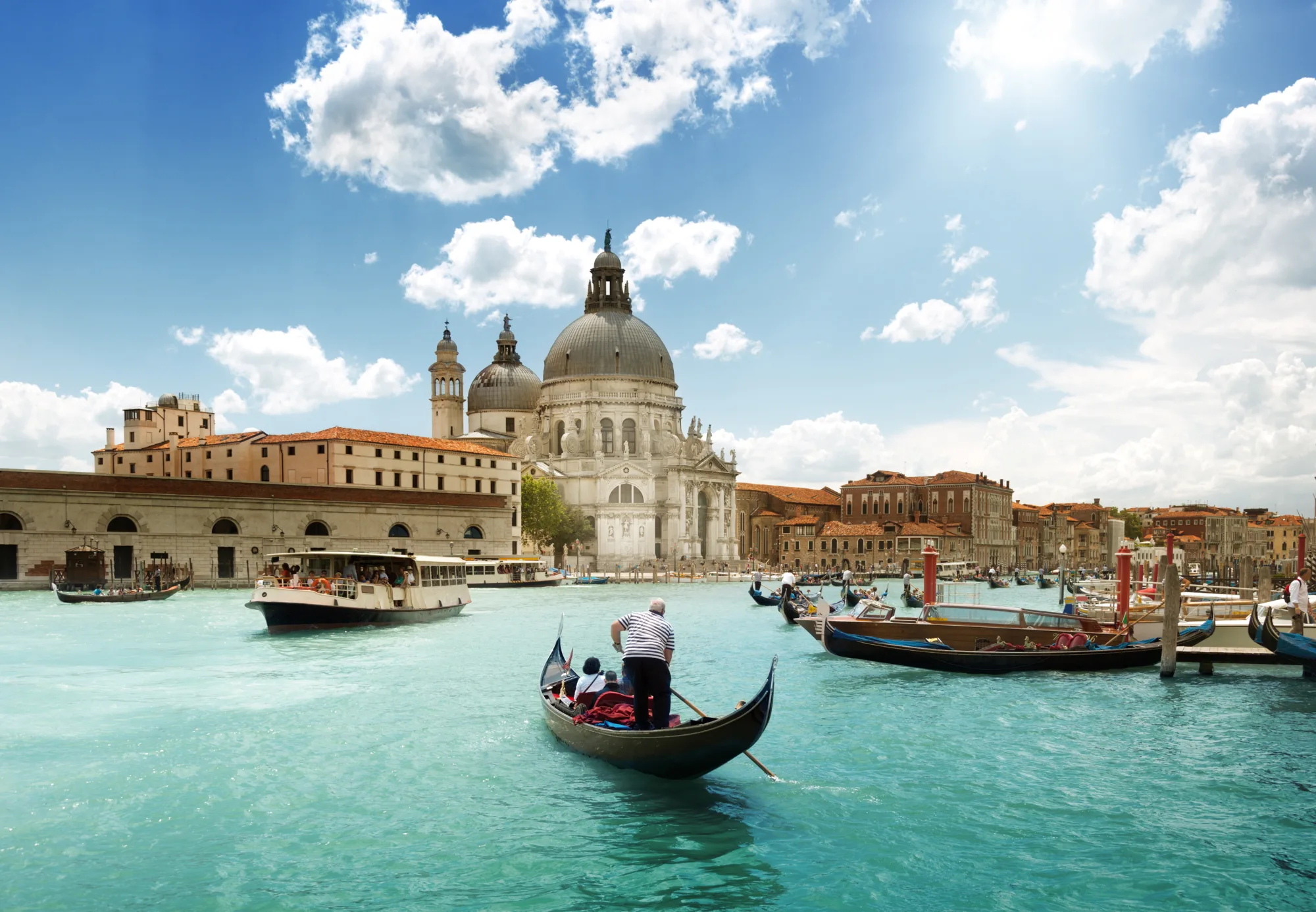 Boats in canal in Venice
